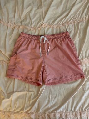 Rogue Pink Elastic Waist Bermuda Shorts with Drawstring
